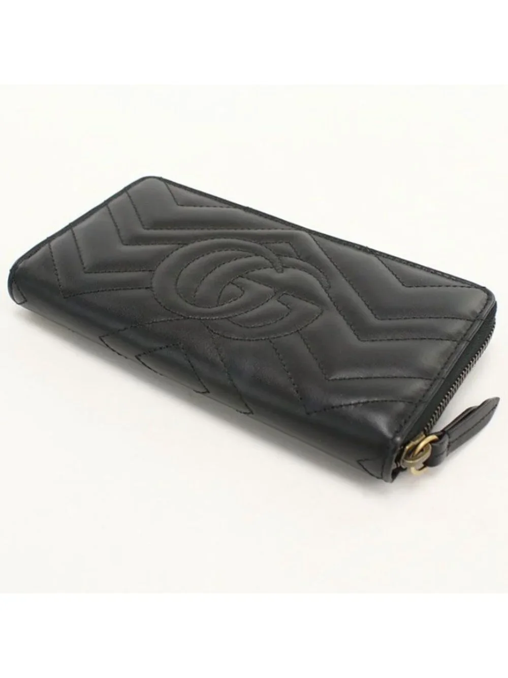 Gucci Double Wallet Zip Around Leather